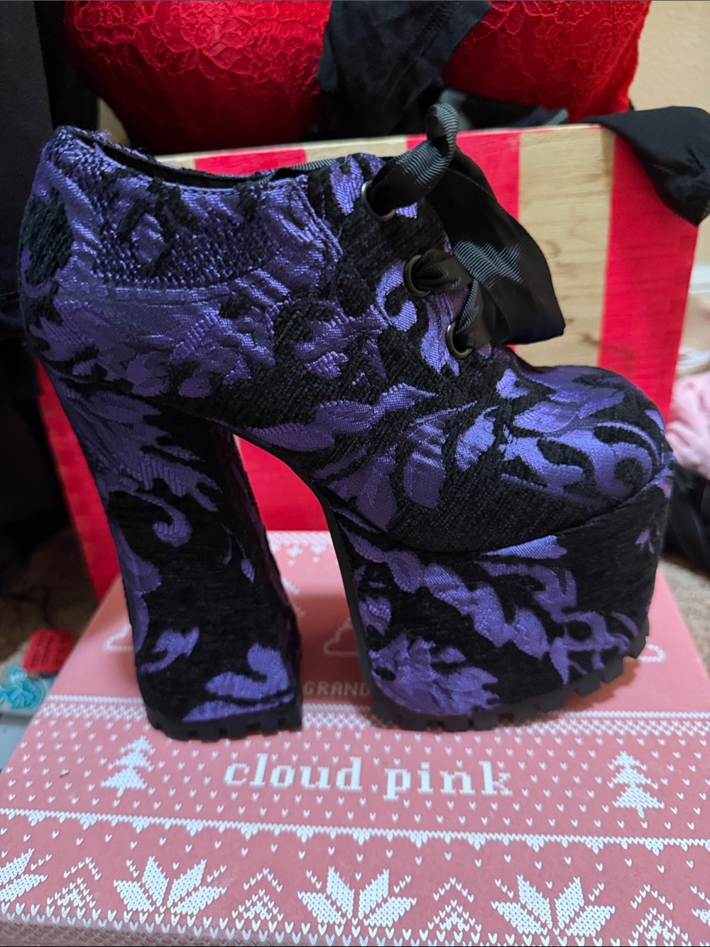 DollsKill embroidered platform shoe